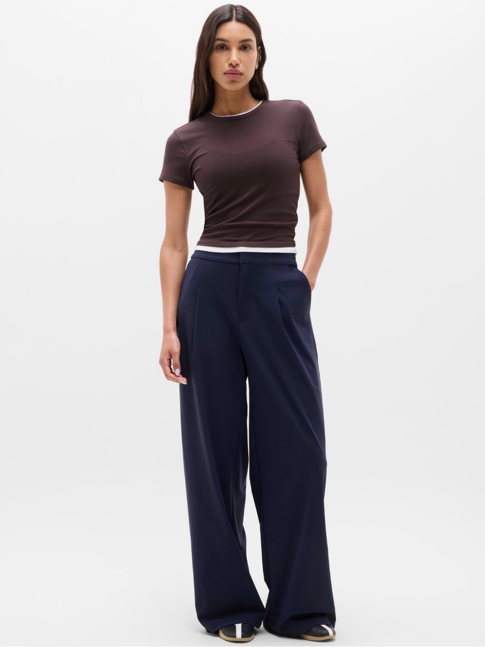 Athleta NWT Pinnacle Trouser - Wide-Leg Navy Pants - Classic Women's Trousers